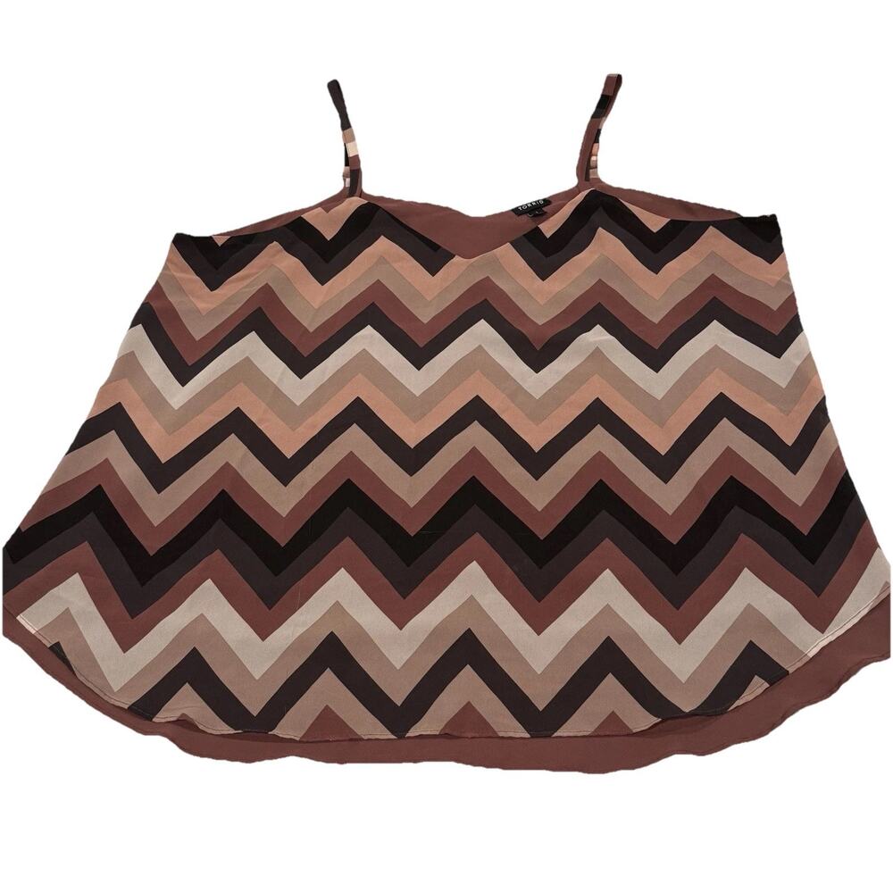 Torrid Sophie Chevron Stripe Chiffon Double Layer Swing Cami 1